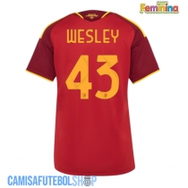 Camisa de time de futebol AS Roma Wesley Franca #43 Replicas 1º Equipamento Feminina 2026-27 Manga Curta